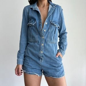 Zara Blue Denim Jumpsuit